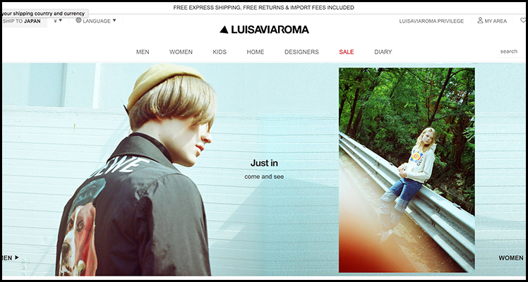 Luisaviaromaの通販サイトのキャプチャ