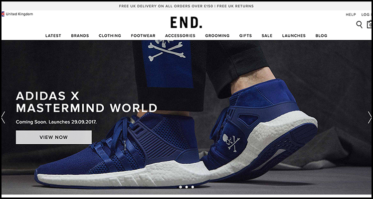 Endの通販サイトのキャプチャ